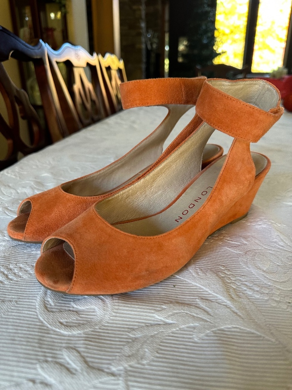Unique suede open toe shoes